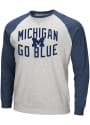 Michigan Wolverines Colosseum Cross Country Crew Sweatshirt - Grey