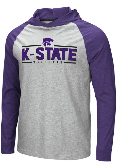 Mens K-State Wildcats Grey Colosseum Slopestyle Hooded Sweatshirt