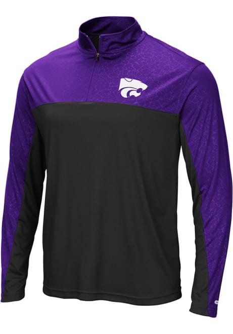 Mens K-State Wildcats Black Colosseum Luge 1/4 Zip Pullover