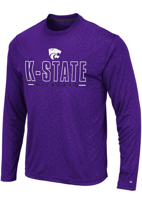 Mens K-State Wildcats Purple Colosseum Luge Perf Long Sleeve T-Shirt