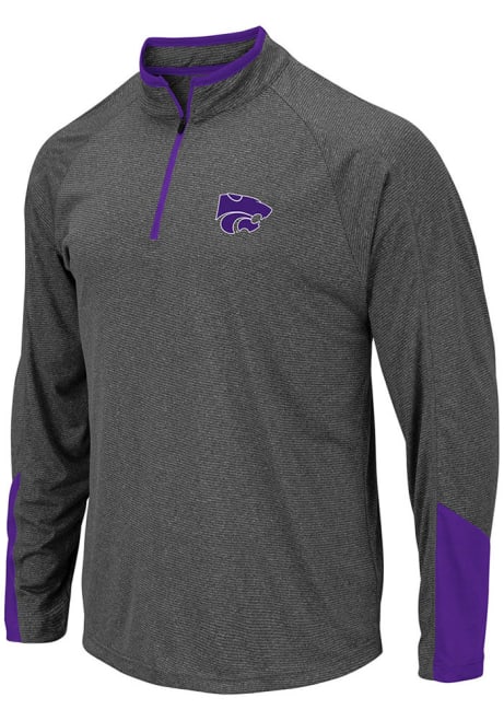 Mens K-State Wildcats Grey Colosseum Tasmania 1/4 Zip Pullover