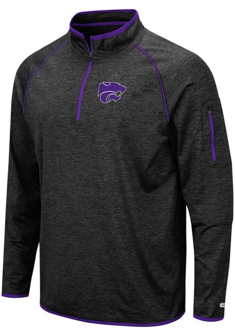 Mens K-State Wildcats Black Colosseum Duff 1/4 Zip Pullover