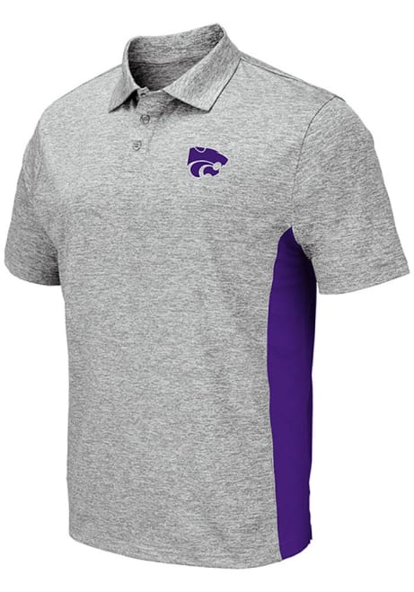 Mens K-State Wildcats Grey Colosseum Alaska Short Sleeve Polo Shirt