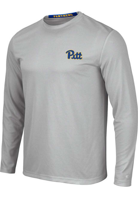 Mens Pitt Panthers Grey Colosseum Wade Long Sleeve T-Shirt