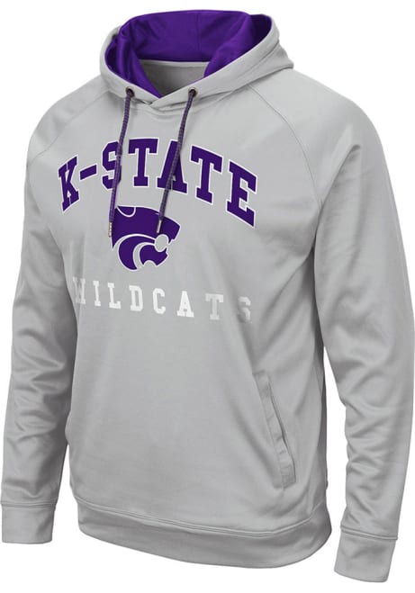 Mens K-State Wildcats Grey Colosseum Coach Long Sleeve Hoodie