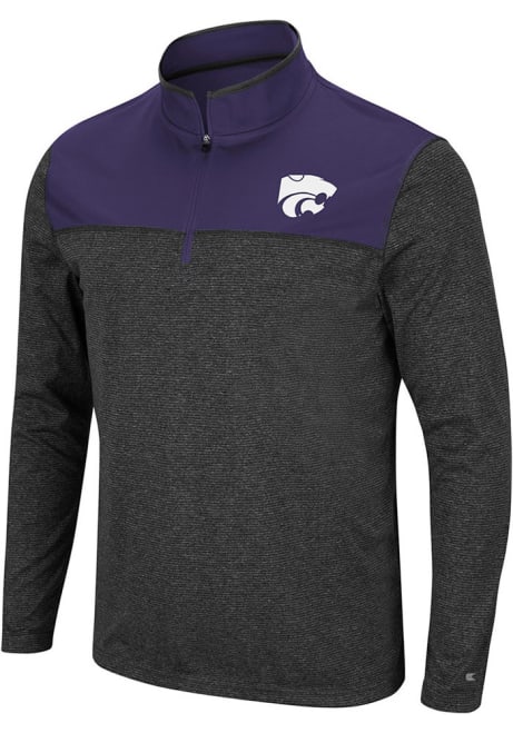 Mens K-State Wildcats Charcoal Colosseum Rangers 1/4 Zip Pullover