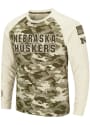 Nebraska Cornhuskers Colosseum Operation Hat Trick Camo Raglan T Shirt - Grey