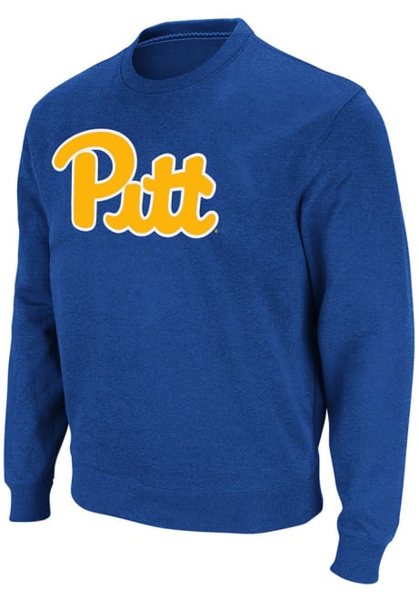 Mens Pitt Panthers Blue Colosseum Stadium Crew Crew Sweatshirt