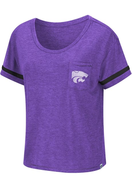 K-State Wildcats Purple Colosseum Waffles Meet Greet Scoop Short Sleeve T-Shirt