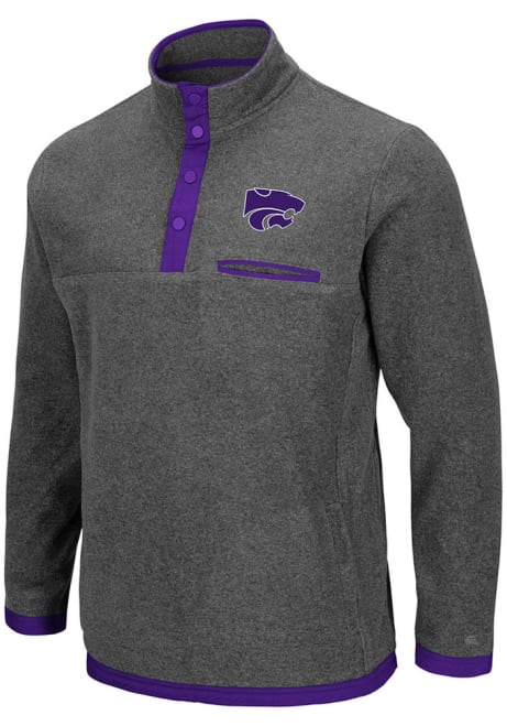 Mens K-State Wildcats Grey Colosseum Carter 1/4 Zip Pullover