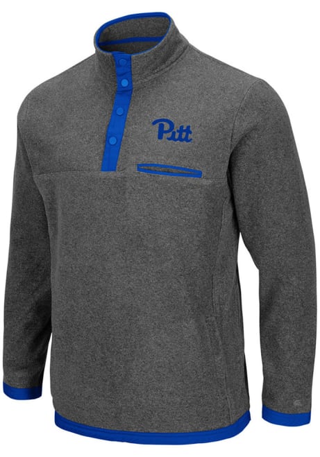 Mens Pitt Panthers Grey Colosseum Carter Qtr Zip Pullover