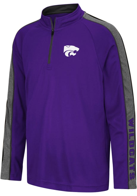 Youth K-State Wildcats Purple Colosseum Clamu Long Sleeve Quarter Zip