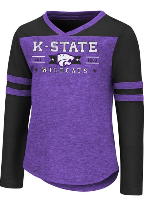 Toddler Girls K-State Wildcats Purple Colosseum Star Long Sleeve T Shirt