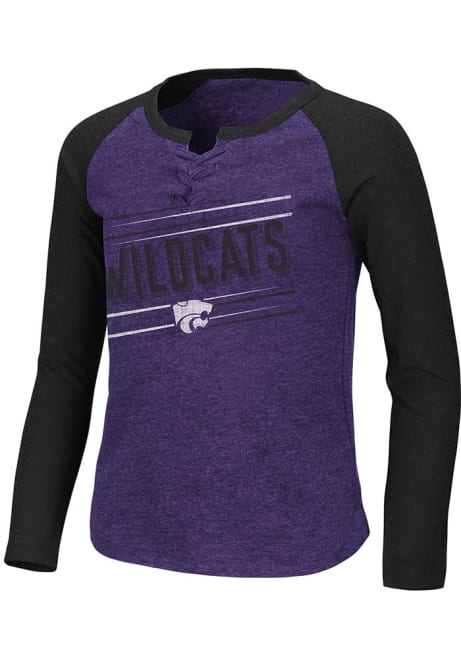 Girls K-State Wildcats Purple Colosseum Lady Fish Long Sleeve T-shirt