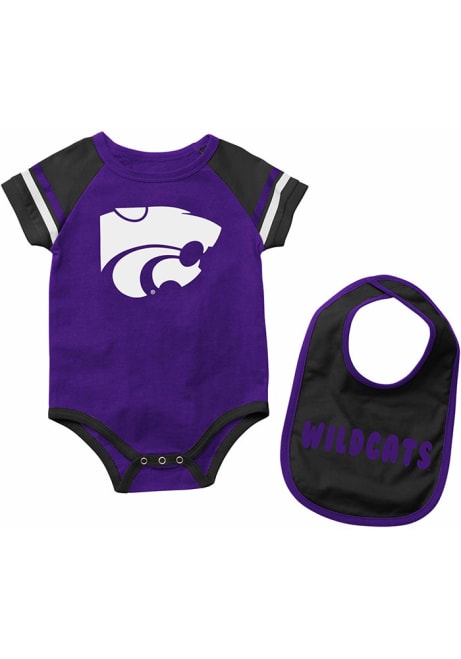 Baby K-State Wildcats Purple Colosseum Warner One Piece with Bib Set