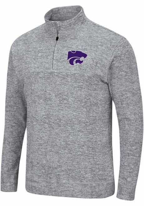 Mens K-State Wildcats Grey Colosseum Platinum Rule 1/4 Zip Pullover