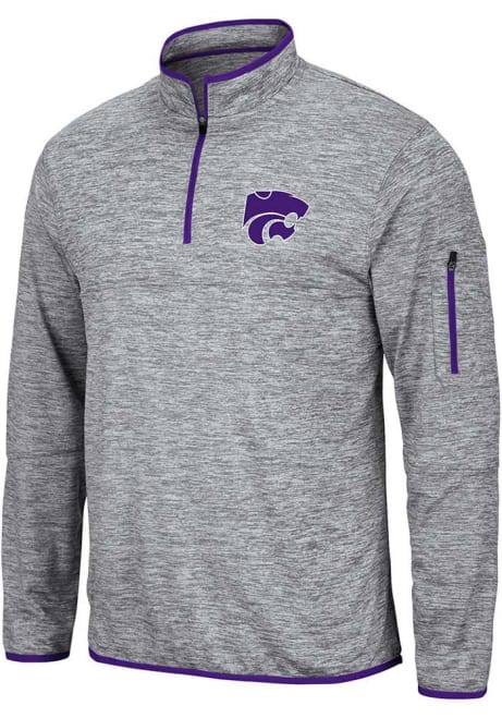 Mens K-State Wildcats Grey Colosseum Maclaren 1/4 Zip Pullover