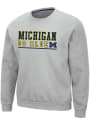 Michigan Wolverines Colosseum Rally Crewneck Crew Sweatshirt - Grey