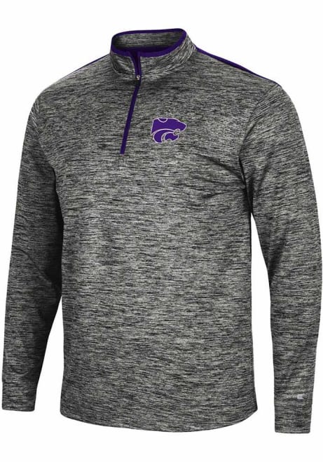 Mens K-State Wildcats Charcoal Colosseum Brooks 1/4 Zip Pullover