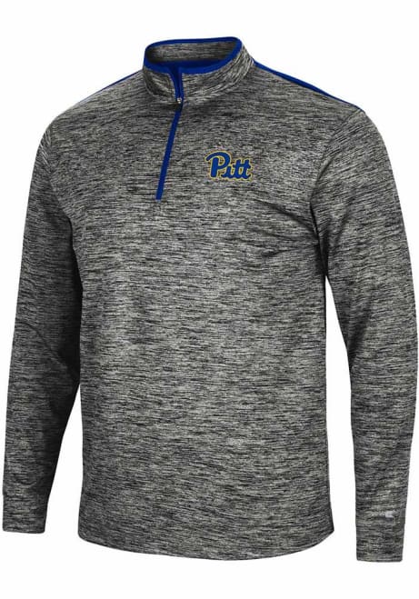 Mens Pitt Panthers Charcoal Colosseum Brooks Qtr Zip Pullover