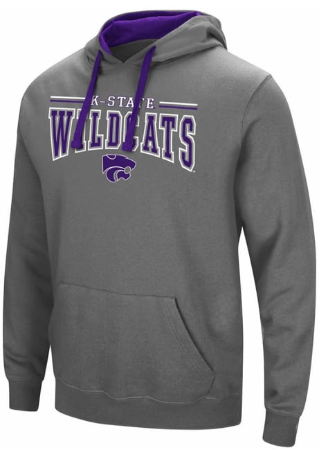 Mens K-State Wildcats Charcoal Colosseum Graham Hooded Sweatshirt