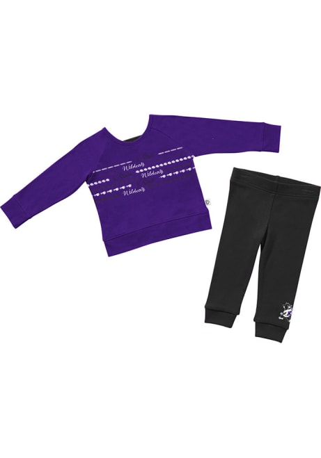 Infant Girls K-State Wildcats Purple Colosseum Crystal Ball Top and Bottom Set