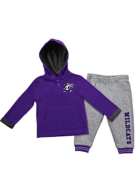 Infant K-State Wildcats Purple Colosseum Poppies Top and Bottom Set