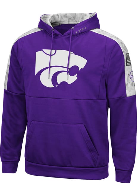 Mens K-State Wildcats Purple Colosseum Hummer Pullover Long Sleeve Hoodie