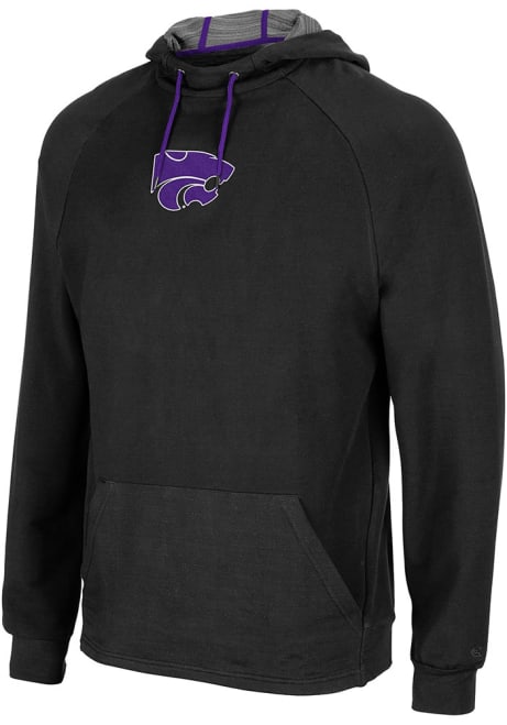 Mens K-State Wildcats Black Colosseum Interview Pullover Long Sleeve Hoodie