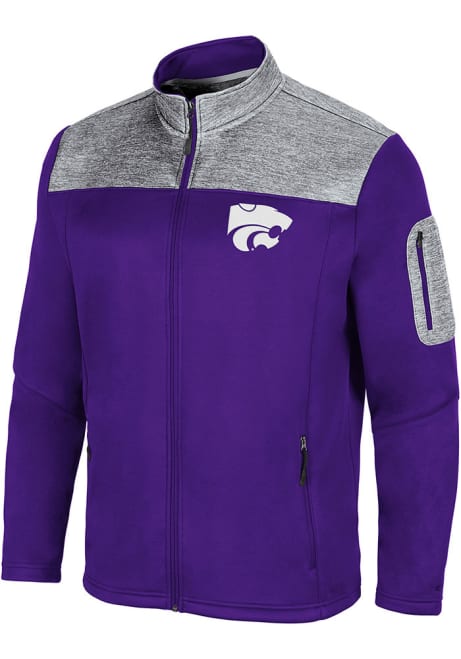 Mens K-State Wildcats Purple Colosseum Third Wheel Fleece Medium Weight Jacket