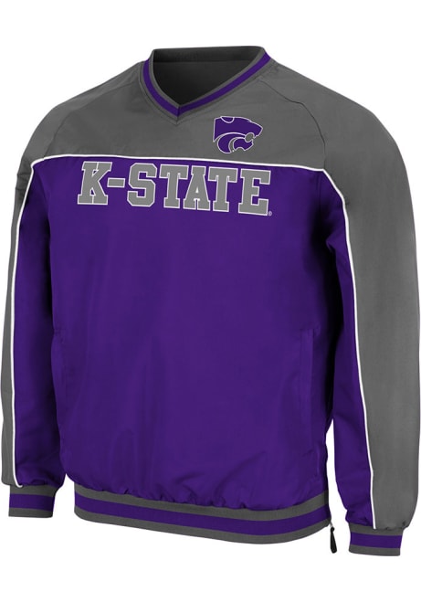 Mens K-State Wildcats Charcoal Colosseum Pause Function Coaches Pullover Jackets