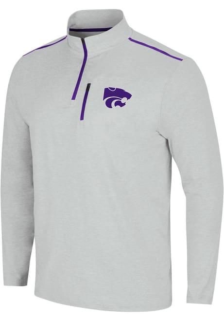 Mens K-State Wildcats Grey Colosseum Great Scott 1/4 Zip Pullover