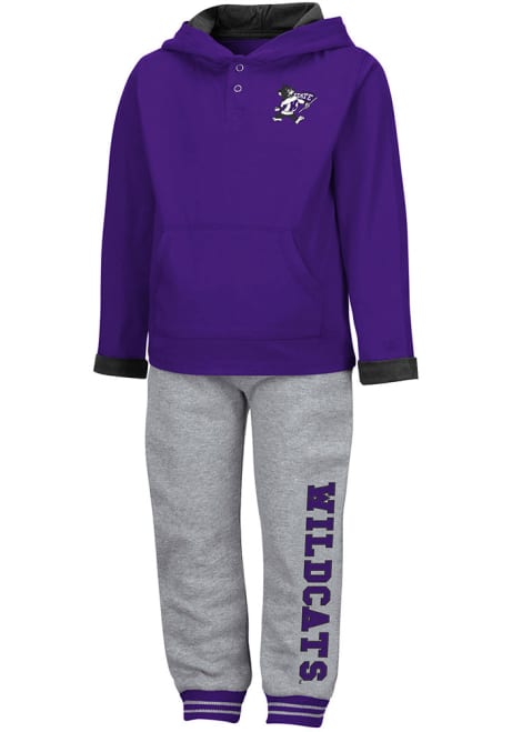 Toddler K-State Wildcats Purple Colosseum Poppies Top and Bottom Set