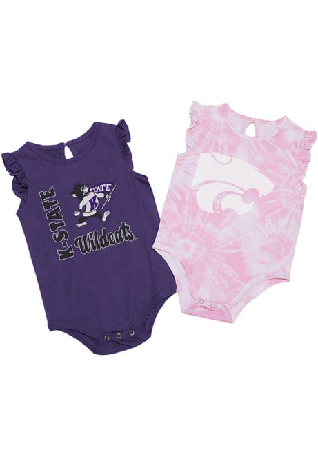 Baby K-State Wildcats Purple Colosseum Tie Dye 2 PK One Piece Set