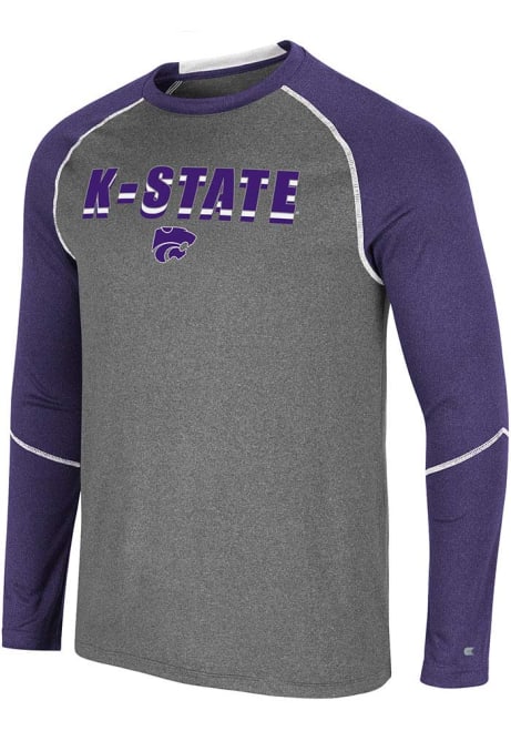 Mens K-State Wildcats Charcoal Colosseum George Long Sleeve T-Shirt