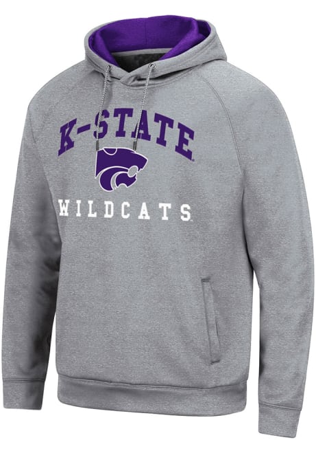 Mens K-State Wildcats Grey Colosseum Tua Long Sleeve Hoodie