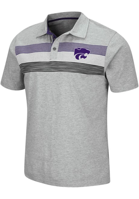 Mens K-State Wildcats Grey Colosseum Stinson Short Sleeve Polo Shirt