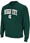 Main image for Mens Michigan State Spartans Green Colosseum Arched Mascot Crew Sweatshirt