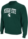 Michigan State Spartans Colosseum Arched Mascot Crew Sweatshirt - Green