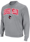 Main image for Colosseum Carnegie Mellon Tartans Mens Grey Arch Mascot Long Sleeve Crew Sweatshirt