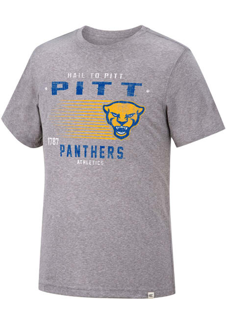 Pitt Panthers Grey Colosseum Les Triblend Short Sleeve Fashion T Shirt