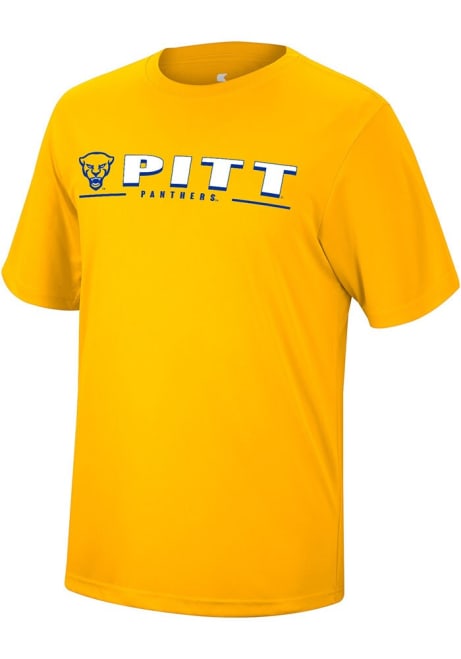 Pitt Panthers Gold Colosseum Four Leaf Short Sleeve T Shirt