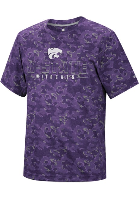 K-State Wildcats Purple Colosseum Pyrotechnics Camo Short Sleeve T Shirt