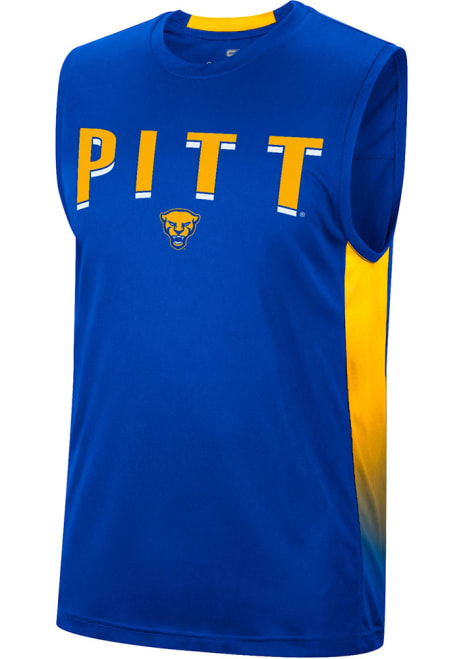 Mens Pitt Panthers Blue Colosseum Hollywood Short Sleeve Tank Top