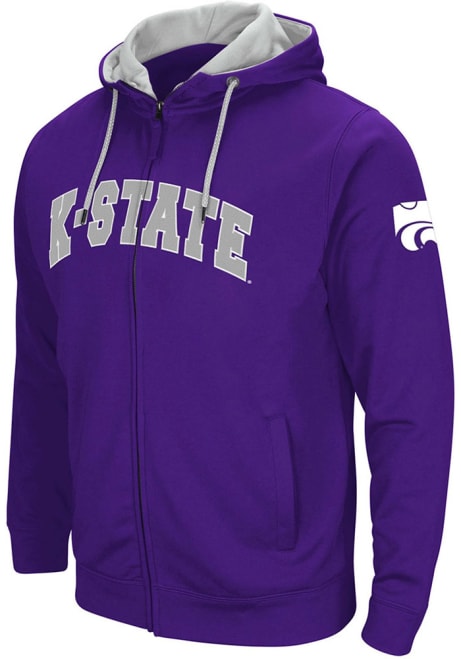 Mens K-State Wildcats Purple Colosseum Henry Fleece Long Sleeve Full Zip Jacket