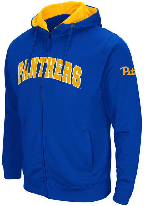 Mens Pitt Panthers Blue Colosseum Henry Fleece Long Sleeve Full Zip Jacket