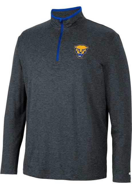 Mens Pitt Panthers Black Colosseum Tiger 1/4 Zip Pullover