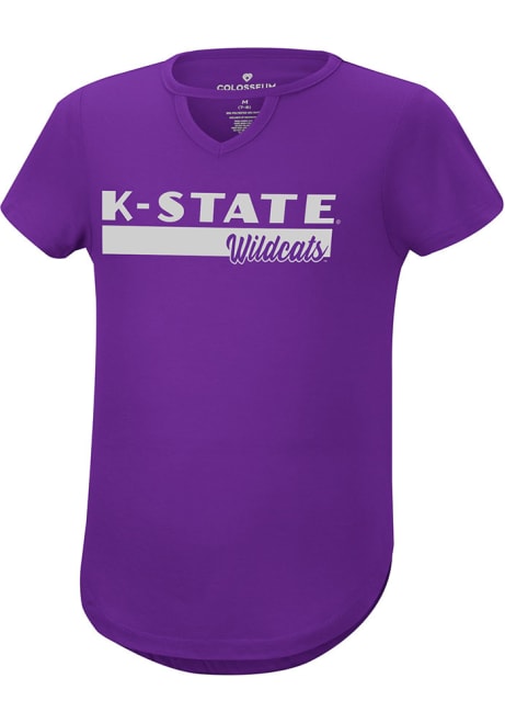 Girls K-State Wildcats Purple Colosseum Dolores Short Sleeve Fashion T-Shirt