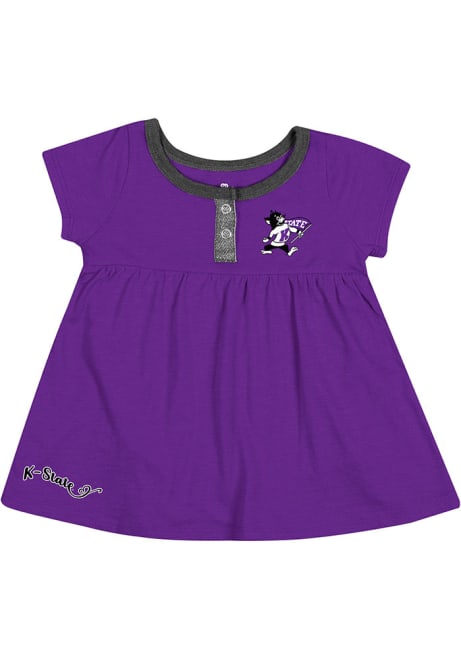 Baby Girls K-State Wildcats Purple Colosseum Jessica Short Sleeve Dress