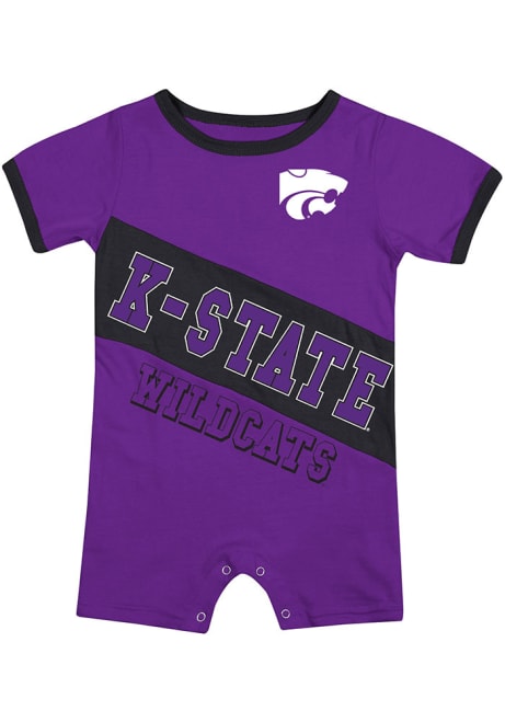 Baby K-State Wildcats Purple Colosseum Teddy Short Sleeve One Piece